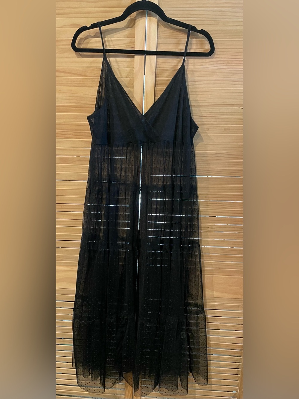 Sheer Black Polka Dot Maxi Slip Dress